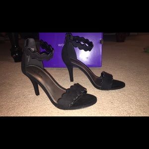 Black open-toe heels